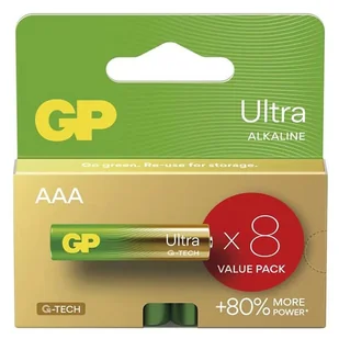 Bateria alkaliczna, AAA (LR03), AAA, 1.5V, GP, blistr, 8 pack, ULTRA - Baterie i akcesoria - miniaturka - grafika 1