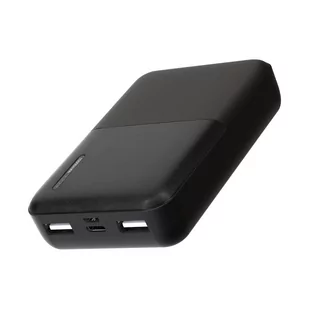 Powerbank 10000 mAh, dwa porty USB Ultrakompaktowy czarny Akashi - Powerbanki - miniaturka - grafika 1