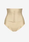 Majtki damskie - Beżowa Bielizna modelująca Majtki Figi z Wysokim Stanem Saletia - miniaturka - grafika 1