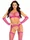 Leg Avenue Crop Top, Stockings & Gloves 89301 Fuchsia