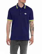 Koszulki męskie - Replay Męska koszulka polo, Navy Blue 880, M - miniaturka - grafika 1