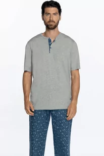 Piżama męska THEODOR Szary S - Piżamy męskie - miniaturka - grafika 1