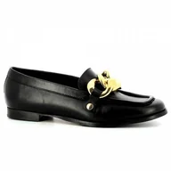 Mokasyny damskie - Czarne mokasyny damskie CARINII - Carinii - miniaturka - grafika 1