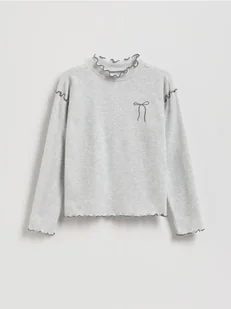 Reserved - Bluzka z dodatkiem wiskozy - jasnoszary - Bluzki dla dziewczynek - miniaturka - grafika 1