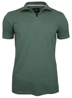 Koszulki męskie - Zielona Koszulka na Stójce -100% BAWEŁNA- Chiao, Męska, Krótki Rękaw, na Zamek - grafika 1