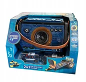 Zabawki konstrukcyjne - ELEFUN Tor wyścigowy i głośnik 2 w 1 NIEBIESKI BOOMBOX - miniaturka - grafika 1