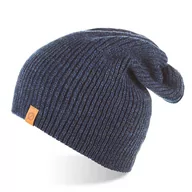 Czapki męskie - Zimowa czapka smerfetka beanie brodrene cz7 granatowa mulina - miniaturka - grafika 1