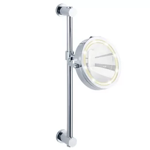 WENKO 20907100 power-Loc LED Lustro ścienne Lustro CARPI montaż bez wiercenia, powierzchnia 17.5 cm, 500% lupa, stal, 25.5 x 50.5 x 23 cm, chrom 20907100 - Lusterka do makijażu - miniaturka - grafika 1