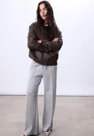 Kurtki damskie - Stradivarius Kurtka oversize ze sztucznej skóry Brązowy XL - miniaturka - grafika 1