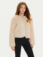 Płaszcze damskie - Marciano Guess Futro Chantal 4BGL34 7207A Beżowy Regular Fit - miniaturka - grafika 1