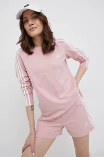 Koszulki i topy damskie - Adidas Longsleeve bawełniany kolor różowy - - grafika 1