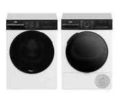 Zestawy zintegrowane AGD - Beko pralka bPro700 B7WFU69418WB ES EnergySpin 9kg 1400obr/min + suszarka b300 BM3T49249WBDC 58,6cm 9kg - miniaturka - grafika 1