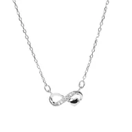 Naszyjniki - Srebrny naszyjnik 925 celebrytka miłość nieskończona - miniaturka - grafika 1