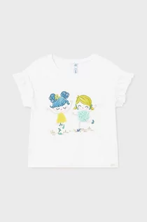 Koszulki dla dziewczynek - Mayoral t-shirt niemowlęcy kolor zielony - grafika 1