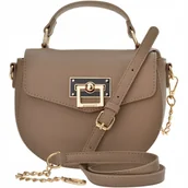 Torebki damskie - Torebka Damska Pojemna Listonoszka Kuferek Pasek Ramię Miejska Taupe Beżowa - miniaturka - grafika 1