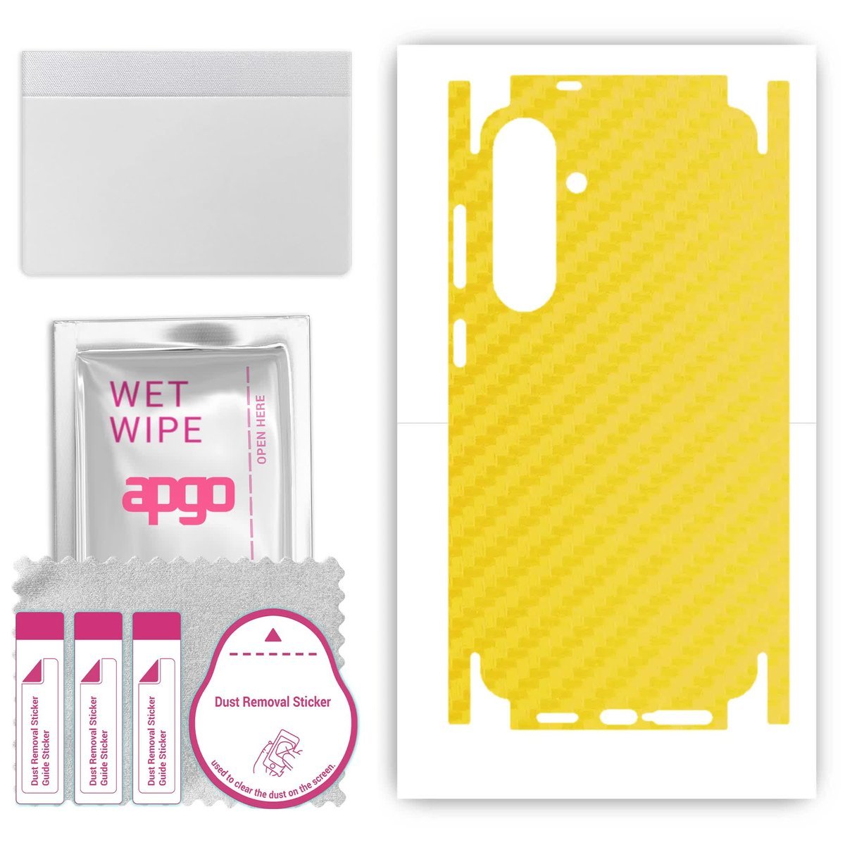 Folia naklejka skórka strukturalna na TYŁ+BOKI do Samsung Galaxy S24+ Plus - Carbon Żółty - apgo SKINS