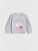 Bluzy dla dziewczynek - Reserved - Bawełniana bluza Świnka Peppa - jasnoniebieski - miniaturka - grafika 1