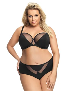 Biustonosz Vicky K564 Czarny Beżowy (Rozmiar 70 E) - Biustonosze - miniaturka - grafika 1