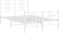 Łóżka - Elior Białe metalowe łóżko małżeńskie 140x200 cm - Estris - miniaturka - grafika 1