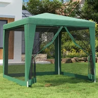 Pawilony ogrodowe - Namiot z 4 ścianami z siatki, zielony, 2,5x2,5 m, HDPE - miniaturka - grafika 1