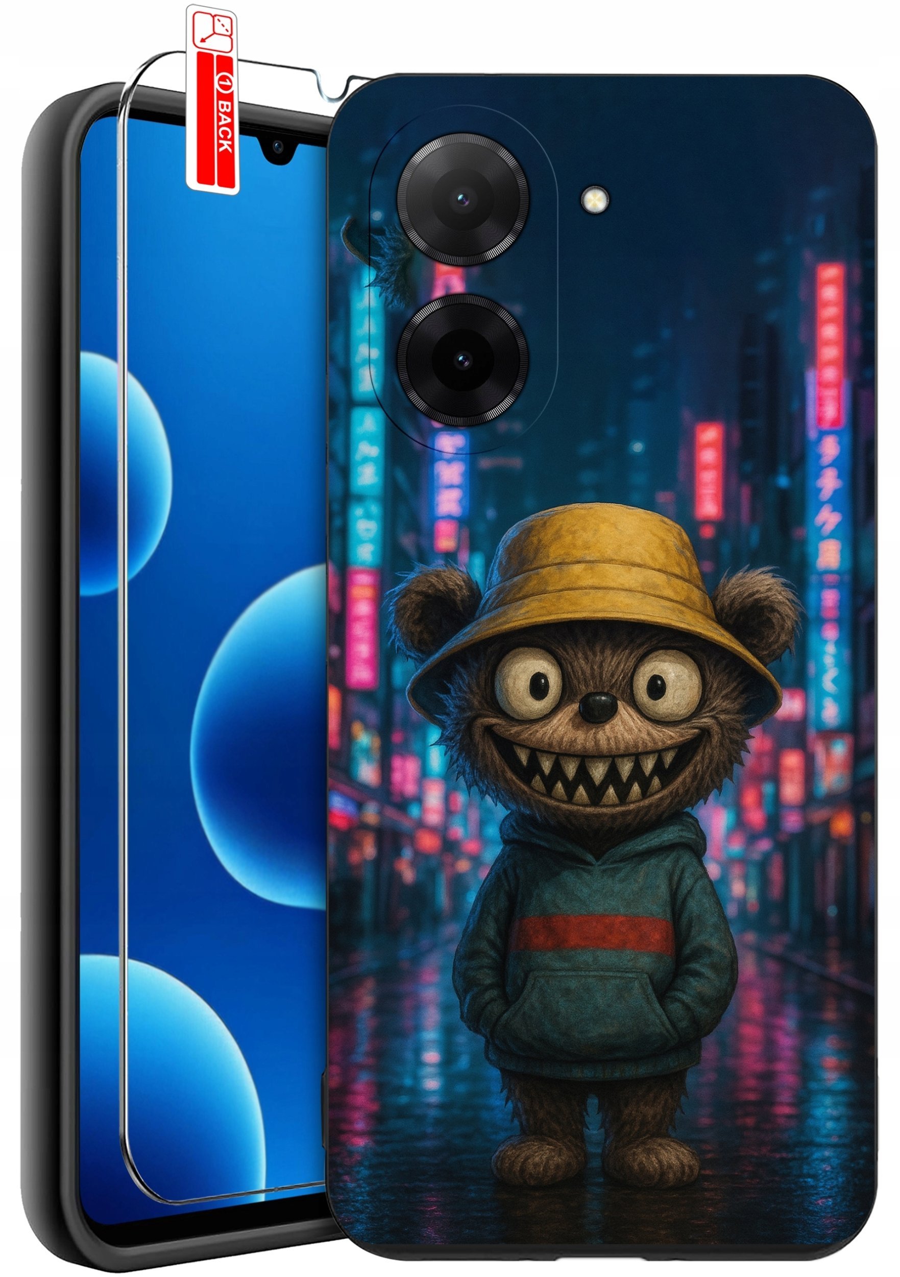 ETUI do Xiaomi Redmi A5 WZORY SILIKONOWE MATT CASE + SZKŁO 9H