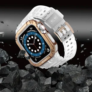 Protect Strap Band opaska z etui do Watch 7 / 6 / 5 / 4 / 3 / 2 / SE (45 / 44 / 42mm) obudowa pancerny pokrowiec na zegarek różowy - Etui i futerały do telefonów - miniaturka - grafika 6
