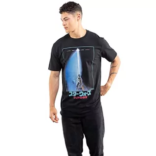 Koszulki męskie - Star Wars - Retro miecz świetlny - męski T-shirt - czarny - LRG - grafika 1