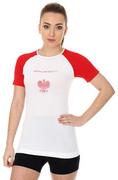 Koszulki sportowe damskie - Koszulka termoaktywna damska Brubeck 3D Husar PRO SS12110 biało-czerwony - miniaturka - grafika 1