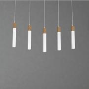 Lampy sufitowe - Milagro Lampa wisząca SOLO SAWN WHITE PATINATED WOOD 5x mini GU10 MLP7477 - miniaturka - grafika 1