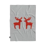 Koce - Koc pluszowy WINTER wzór BN13  | szara kratka i renifery 150 x 200 cm - miniaturka - grafika 1