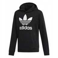 Bluzy dla dziewczynek - Bluza Dziecięca adidas DV2870 Trefoil Czarna 176 - miniaturka - grafika 1