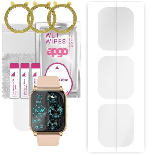 3x folia ochronna hydrożelowa do Maxcom FW25 - apgo Smartwatch Hydrogel Protection Ochrona na ekran smartwatcha