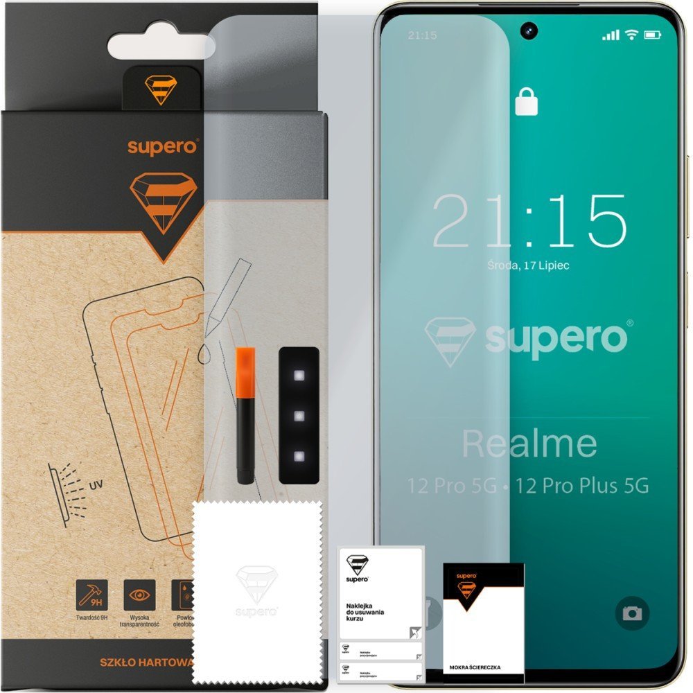Szkło hartowane do Realme 12 Pro 5G/12 Pro Plus 5G, Supero UV Glass+ Glue, 2 szt.