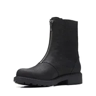 Botki damskie - Clarks Botki Orinoco2 Up, gładka skóra, czarne, damskie, czarna skóra, 42 EU - miniaturka - grafika 1