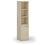 Szafy biurowe - Szafa biurowa kombinowana PRIMO WOOD, drzwi na 2 poziomach, 1781 x 400 x 420 mm, dąb naturalny - miniaturka - grafika 1