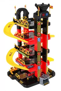 Import LEANToys Garaż Parking 5- poziomowy Winda na Baterie 10 Autek Światła 7566 - Tory, garaże, parkingi - miniaturka - grafika 1