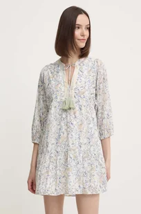 Pepe Jeans sukienka bawełniana MAISIE kolor beżowy mini rozkloszowana PL953563 - Sukienki - miniaturka - grafika 1
