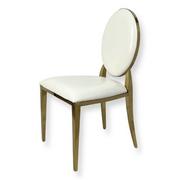 Krzesła - Krzesło Ludwik Gold glamour White Croco - nowoczesne krzesło tapicerowane ekoskóra - miniaturka - grafika 1