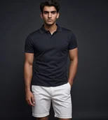 Koszulki męskie - Koszulka polo męska czarna regular Recea - miniaturka - grafika 1