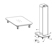 Dezynfekcja - Lena Lighting Sterilon podstawa z kółkami do Sterilon Flow 144W biały mat - miniaturka - grafika 1