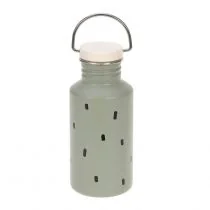 Lassig Bidon ze stali nierdzewnej Happy Prints oliwkowy 500 ml - Bidony dla dzieci - miniaturka - grafika 1