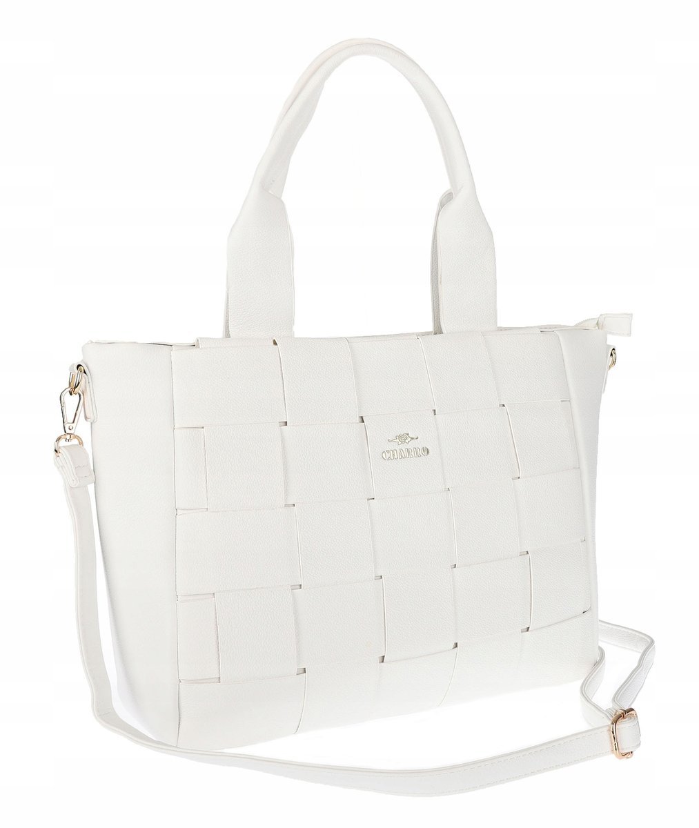 Torebka Damska shopper włoska marka CHARRO pojemna A4 CH3358 Biała