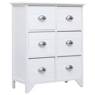 Vida Komoda biała 60x30x75 cm drewniana V-284180 - Komody - miniaturka - grafika 2