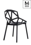 Krzesła - Modesto Design MODESTO krzesło SPLIT MAT czarne - polipropylen, podstawa metalowa C1023.BLACK - miniaturka - grafika 1