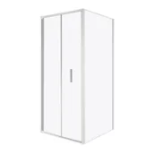 Kabiny prysznicowe - Kabina prysznicowa Solid DH+SC 100 x 100 CHR szkło transparentne 6 mm, profile chrom, drzwi składane KERRA - miniaturka - grafika 1