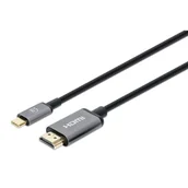Adaptery i przejściówki - Manhattan 153591 adapter kablowy 1 m HDMI Typu A (Standard) USB Type-C Czarny, Szary - miniaturka - grafika 1
