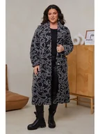 Kurtki damskie - Curvy Lady Płaszcz przejściowy w kolorze czarno-szarym - miniaturka - grafika 1