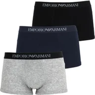 Majtki męskie - EMPORIO ARMANI 3P bokserki niebieski szary czarny S - miniaturka - grafika 1