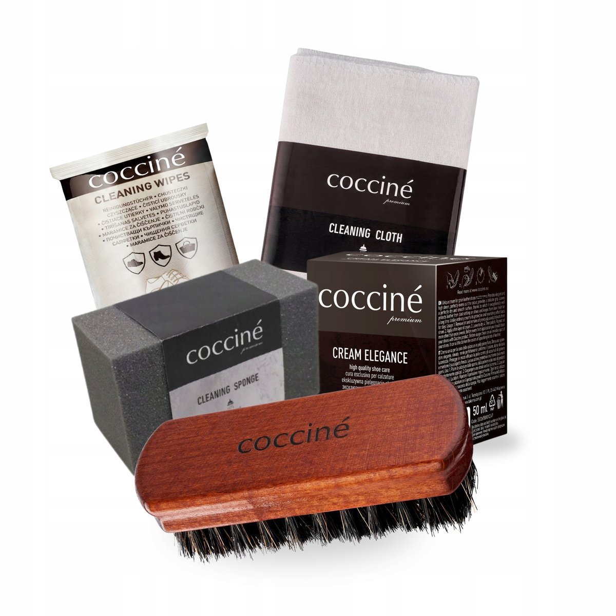 Krem Elegance Bezbarwny z Akcesoriami do Butów Coccine Zestaw 5w1