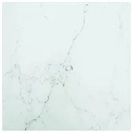 Meble modułowe i akcesoria - vidaXL Lumarko Blat stołu, biały, 50x50 cm, 6 mm, szkło ze wzorem marmuru 322254 - miniaturka - grafika 1